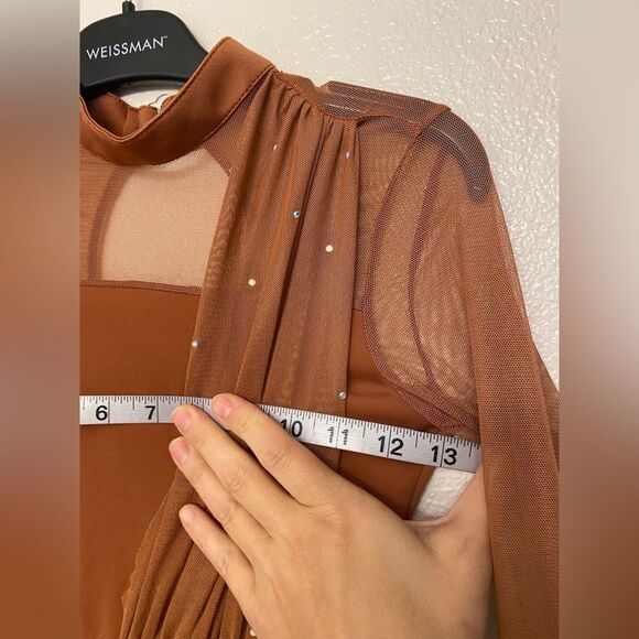 Revolution chai lyrical dance rhinestoned dress LIMITLESS RC22811 Orange LC - Picture 11 of 13